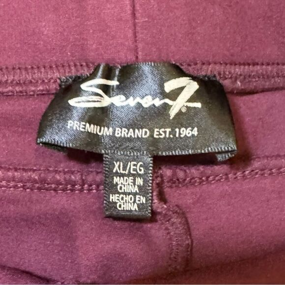 Seven7 Purple Maroon Leggings Form-Fitting Stretchy Bottoms Sz XL - Picture 8 of 10